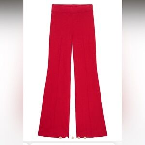 Donni Rib Kick Flare Pants in Red